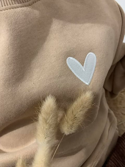 Sweat beige cœur