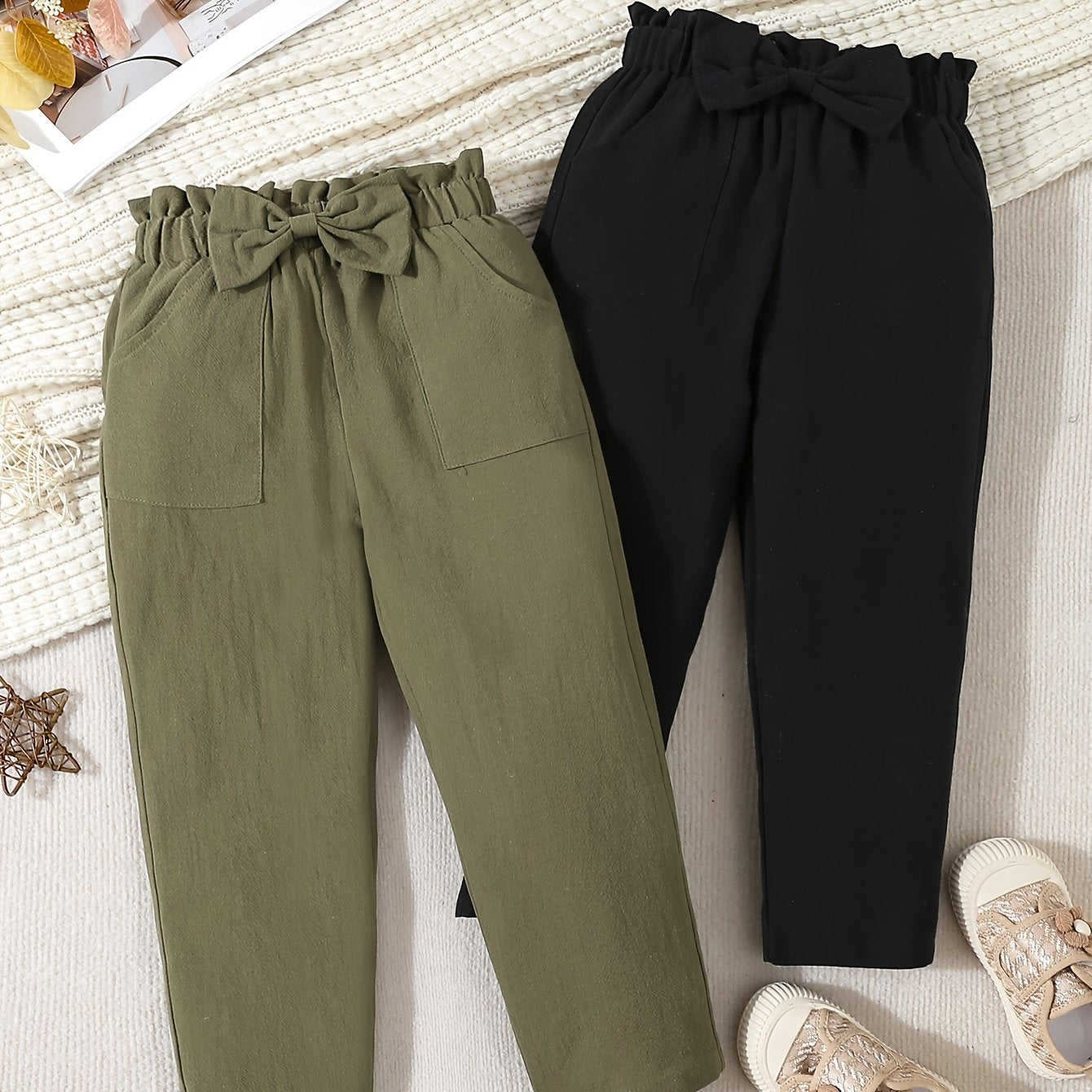 Lot pantalons nœud papillon