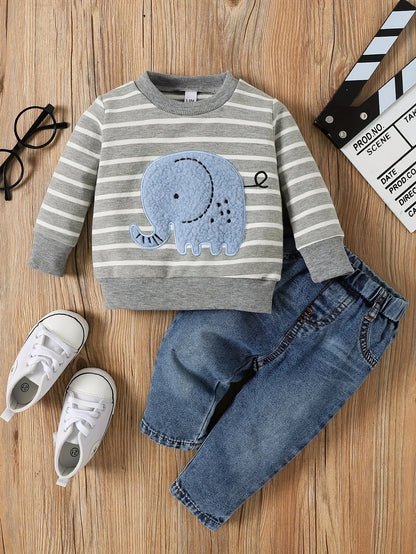 Ensemble pull éléphant et son jean