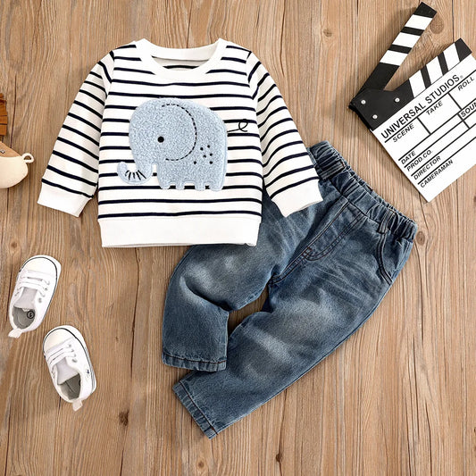 Ensemble pull éléphant et son jean