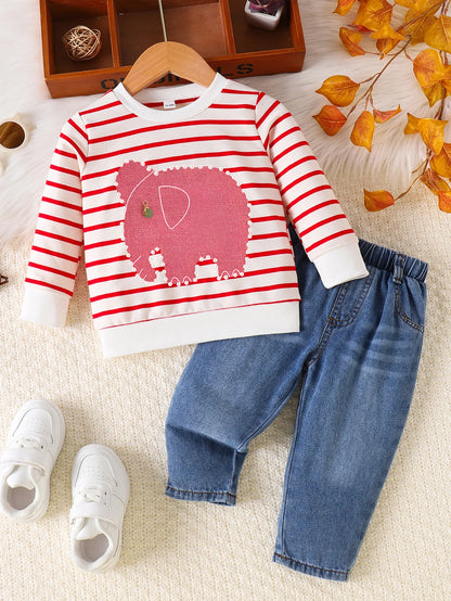 Ensemble pull éléphant et son jean